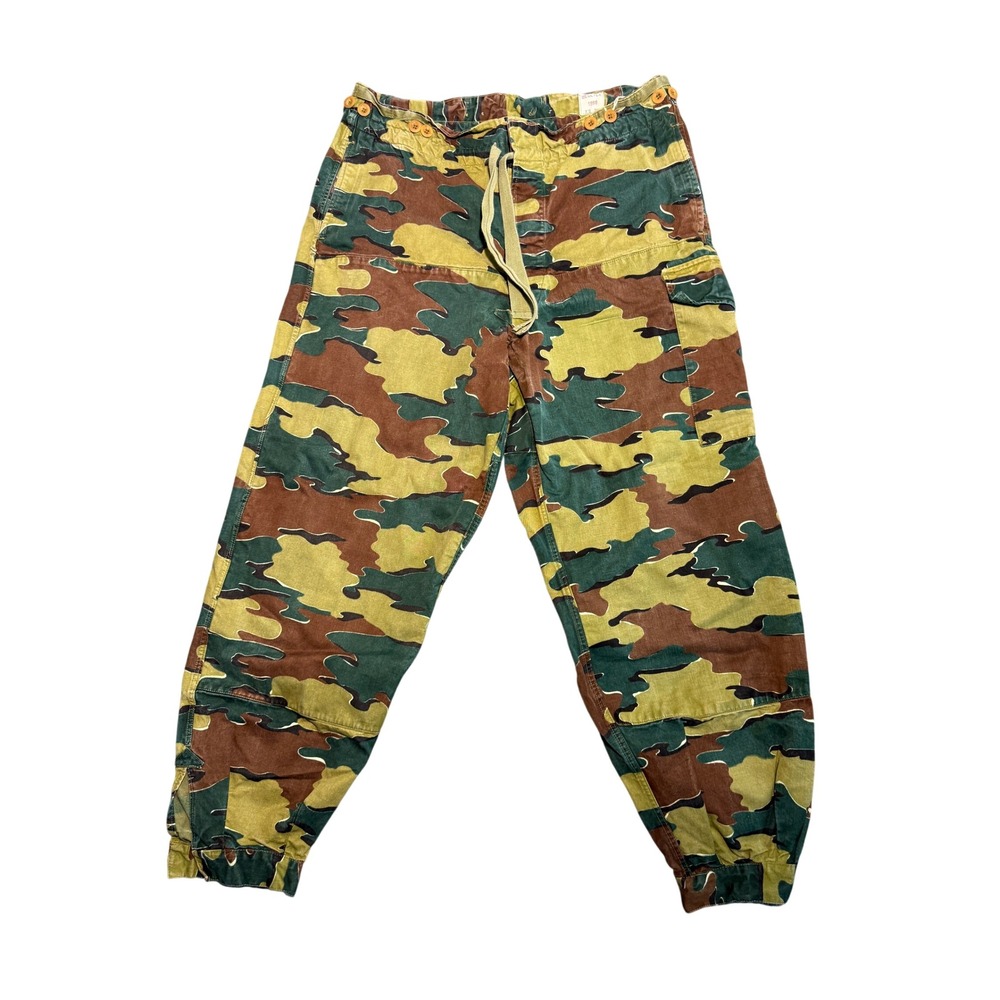 Vintage 50s Belgian Military Jigsaw Camo Paratrooper Cargo Pants Trousers 34